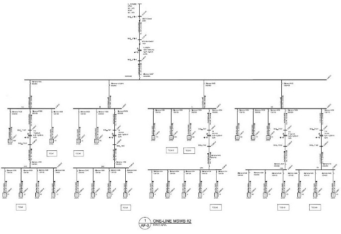 Electrical distribution coordination study drawing