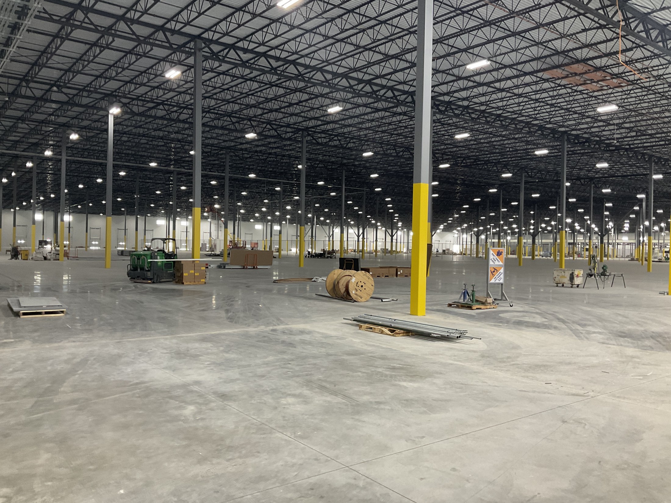 Illuminated interior of the Project GRIT facility