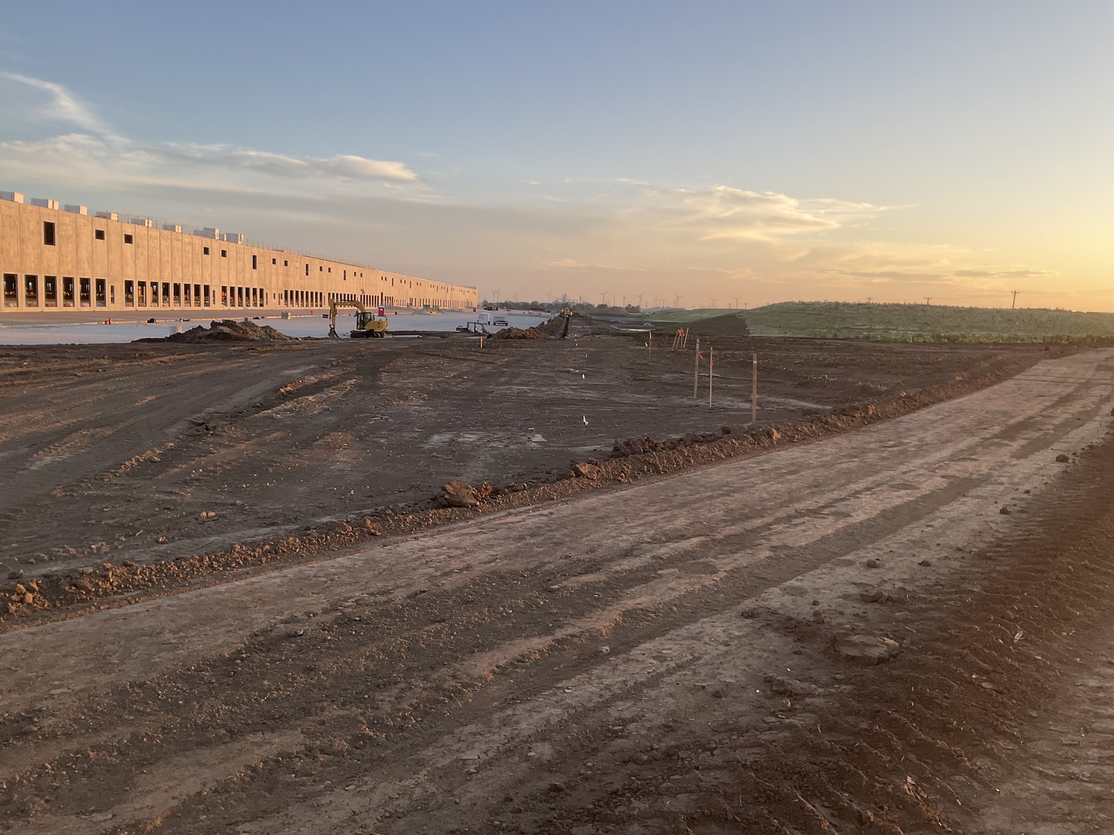 Project GRIT facility under construction at sunset